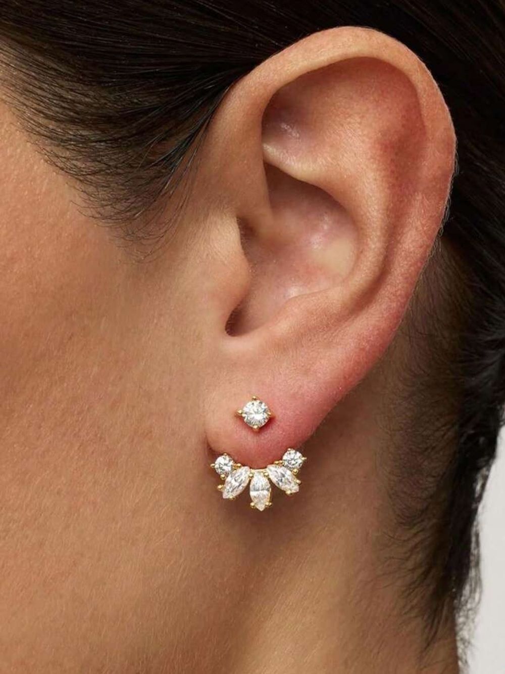 Diamond flower earrings Q1184